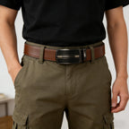 Herren Automatikgürtel schwarz– Eleganter Ratschengürtel aus Leder