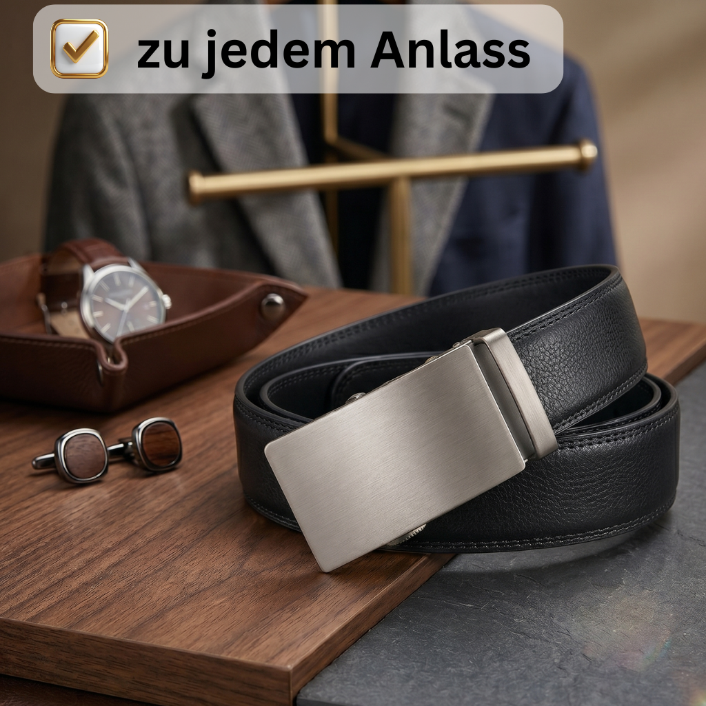 Herren Ledergürtel mit Automatikverschluss – edel & komfortabel