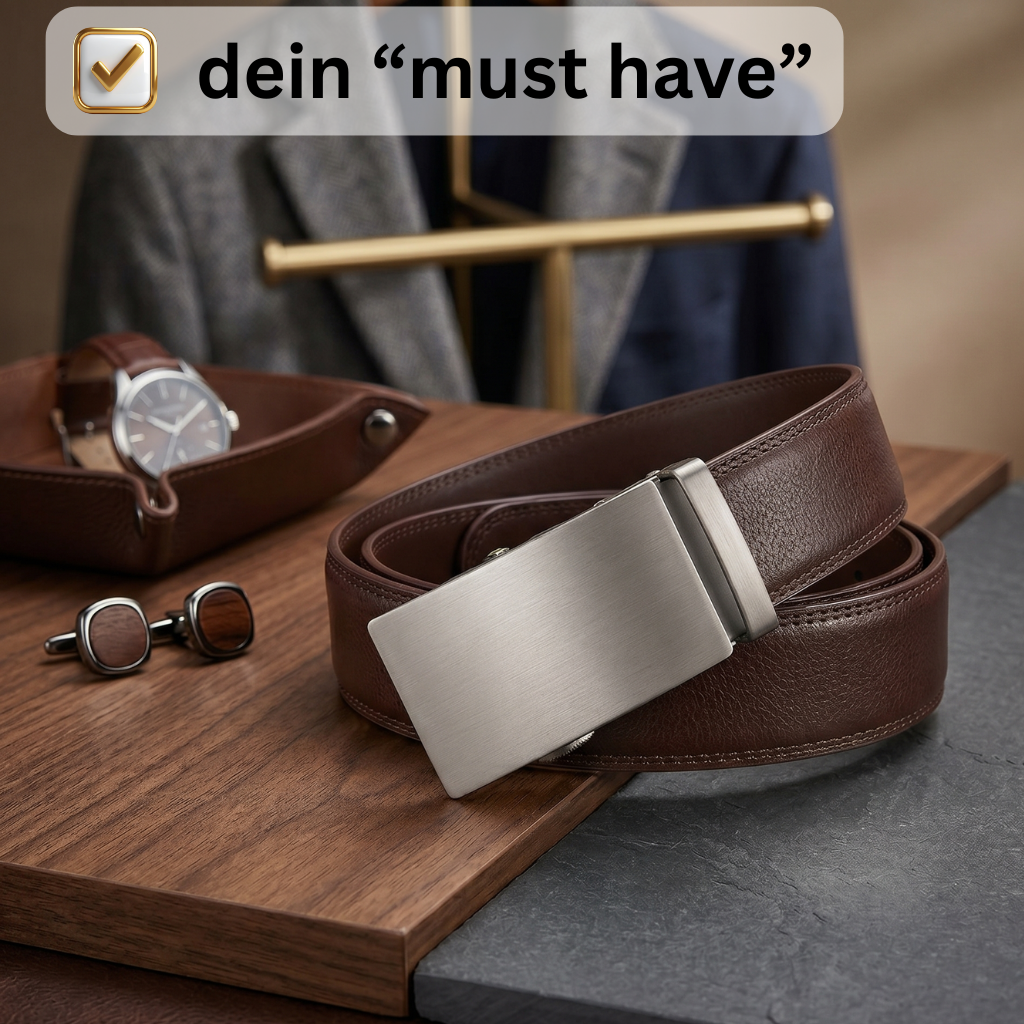 Herren Ledergürtel mit Automatikverschluss – edel & komfortabel
